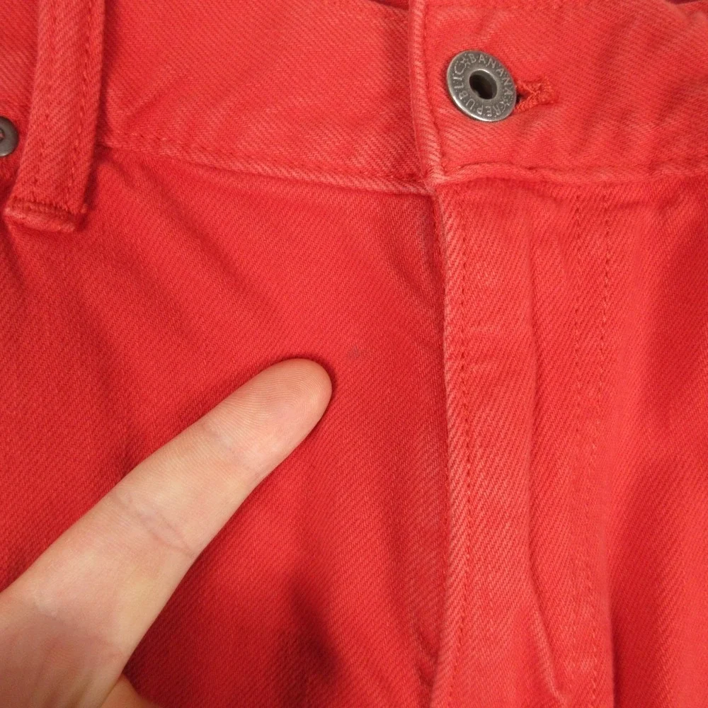 Banana Republic Jeans Mens 33x30 Red Vintage Straight Flex Zip Fly Denim Pants